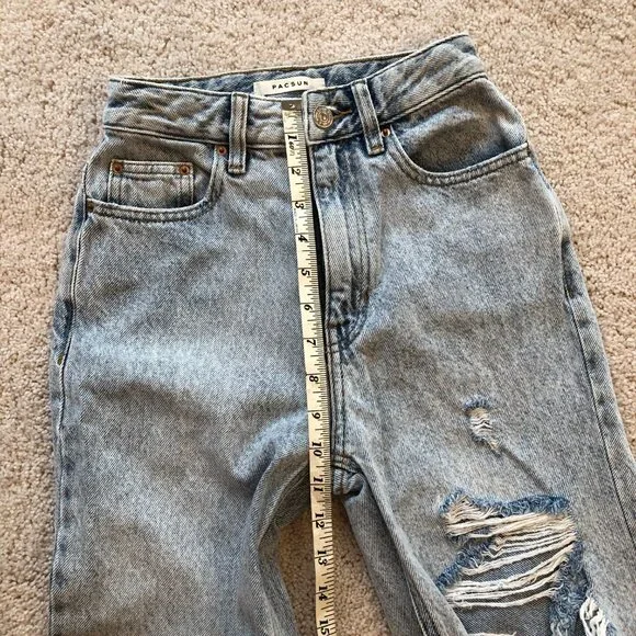 PacSun Women's Light Indigo Ripped '90s Boyfriend High Rise Jeans Size 23 - Picture 10 of 12